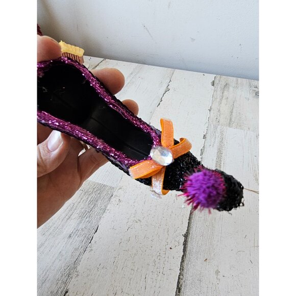 pier 1 Sequin witch shoe stiletto ornament‎ Halloween glitter sequin Xmas tree - Picture 6 of 7